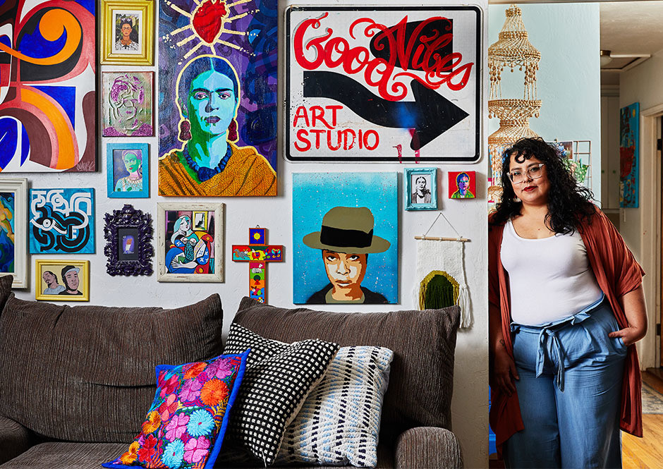 Denise Cortes of Pearmama and her home'work space. 