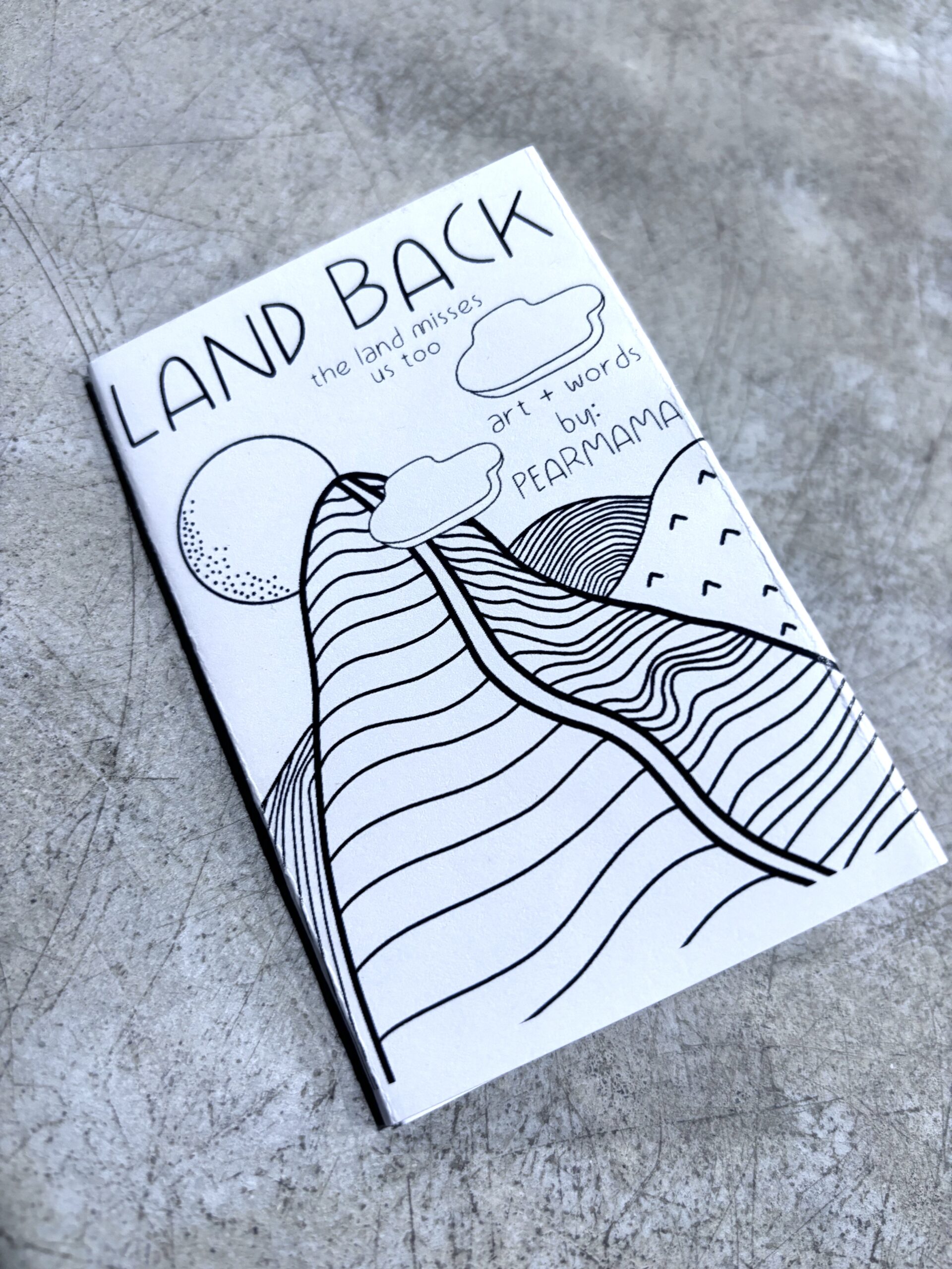 Land Back zine vol. 1 by artist Pearmama Denise SIlva