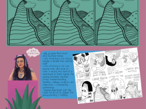 land back art zine infographic