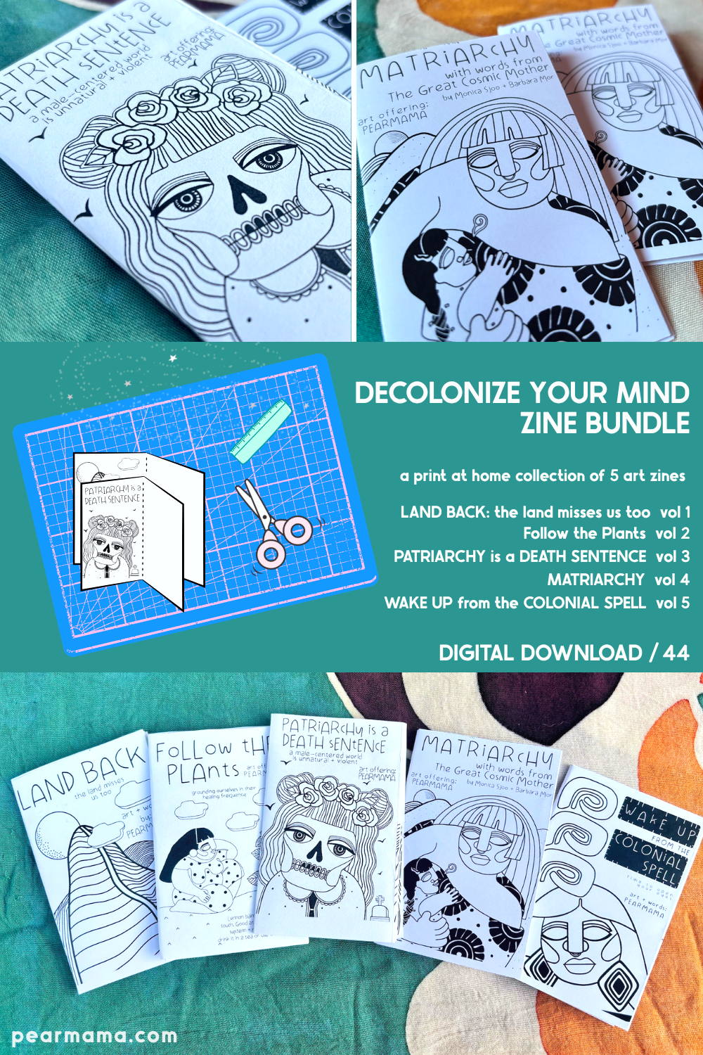pearmama art zine bundle vol 1 - 5
