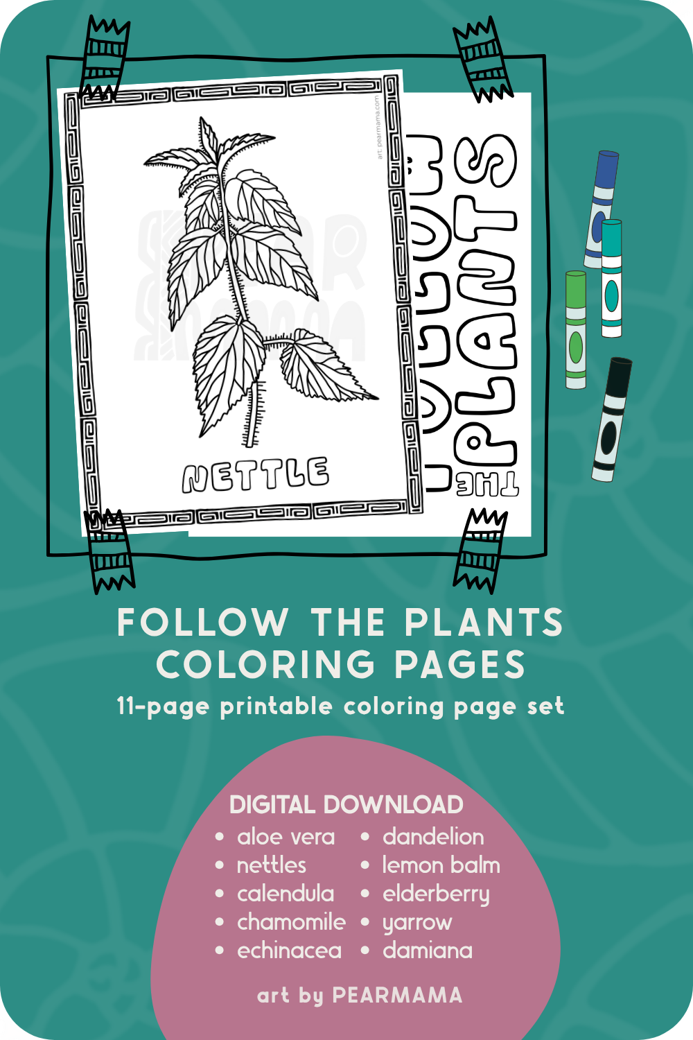 Follow the Plants - 11 printable coloring pages