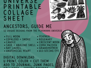 pearmama universe printable collage sheet: ancestors, guide me