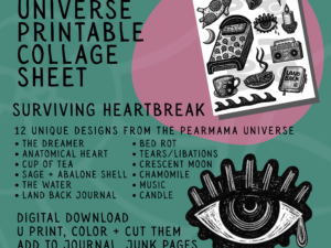 pearmama universe printable collage sheet: surviving heartbreak