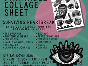 printable collage sheet: surviving heartbreak