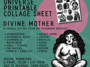 pearmama universe printable collage sheet: divine mother